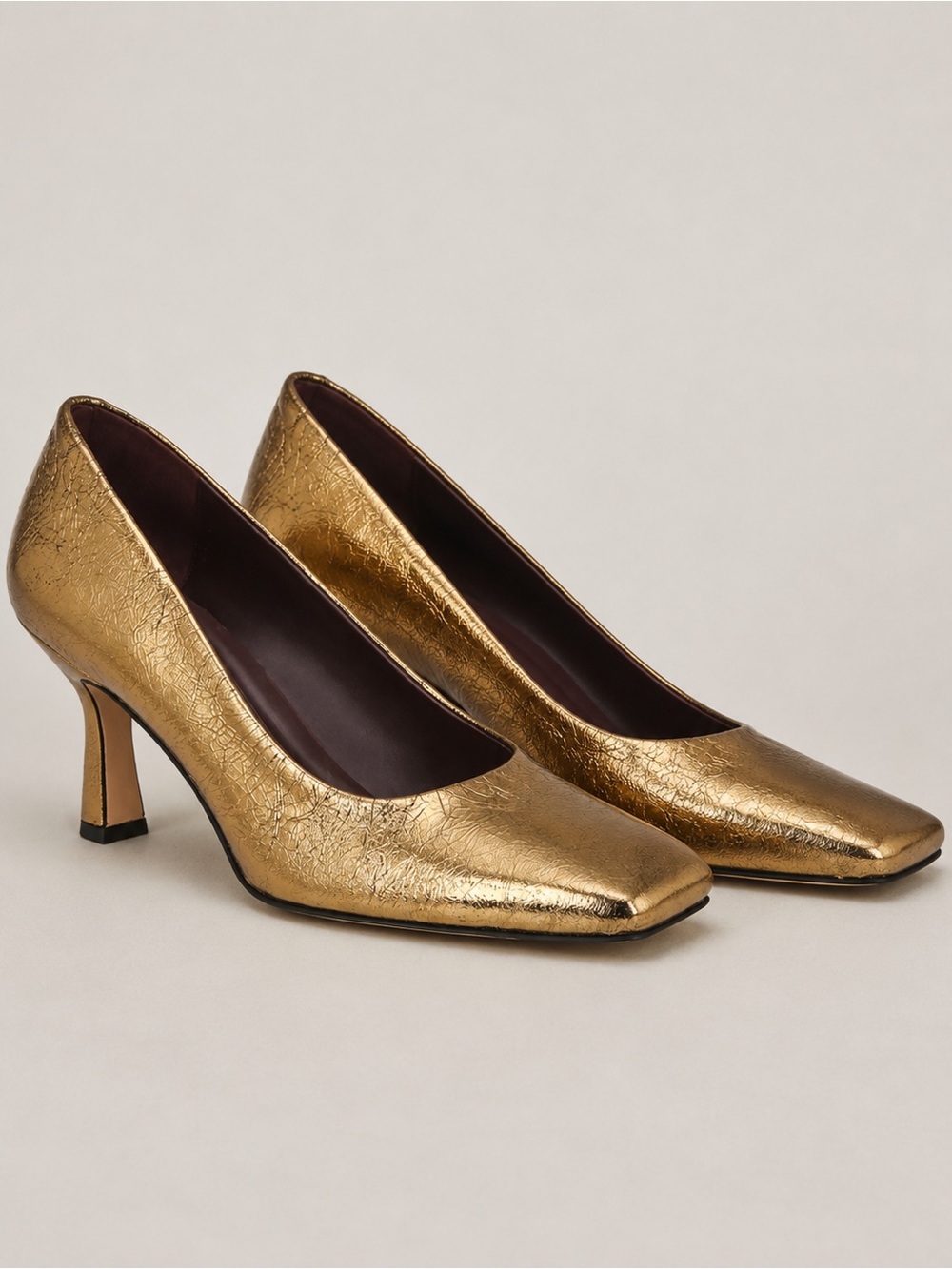 NWT Franco Sarto Flexa Aela Square Toe Pump Bronze Leather Sz 9 - Picture 2 of 15